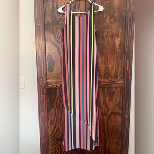 Project runway bright striped maxi dress